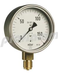 Kapselfedermanometer Edelstahl 0 - 100 mbar 